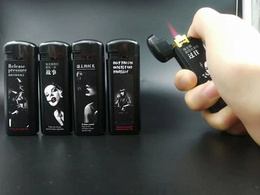 Πέντε χρώματα USB επαναφορτιζόμενο αναπτήρα με έντυπο λογότυπο αναπτήρα αερίου 68 * 27.8 * 13mm