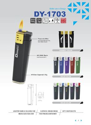 8.1*2.24*8.1CM Προσαρμόσιμο Dy-1703 Πέντε χρώματα μοναδικό πλαστικό αναπτήρα
